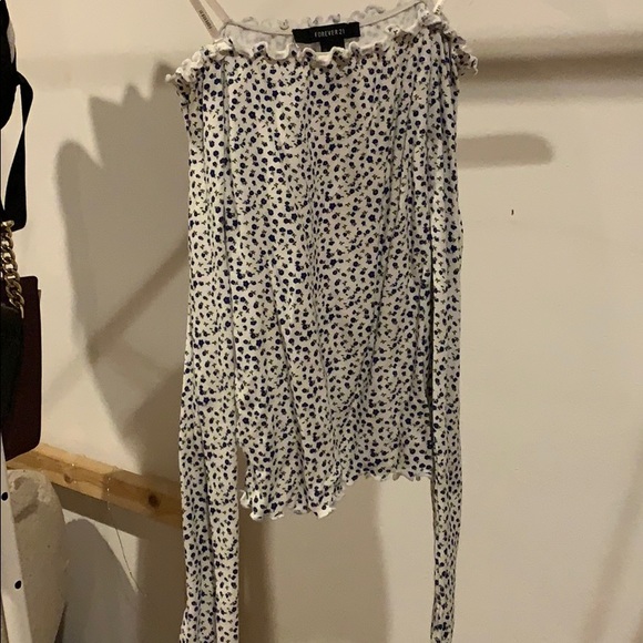 Strapless blue floral print top - Picture 1 of 1